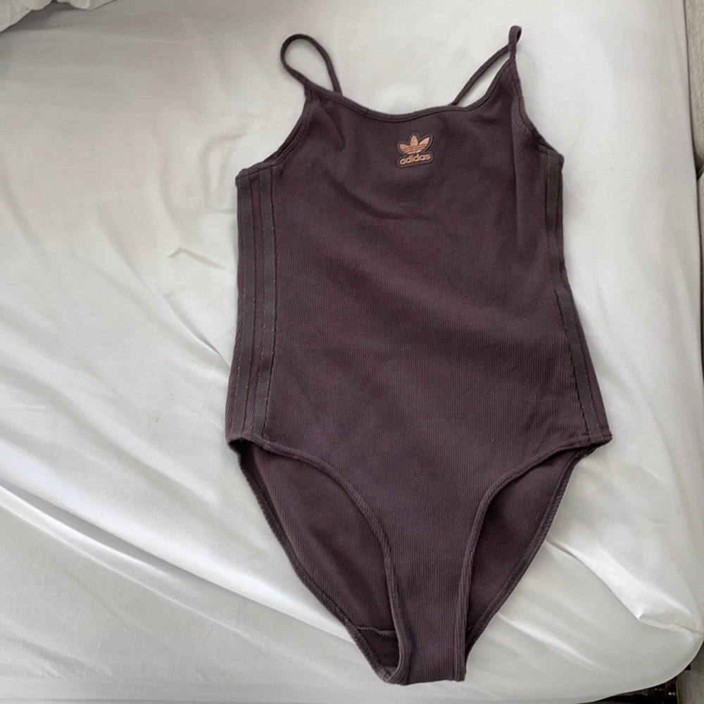 Ribbed brown adidas bodysuit
